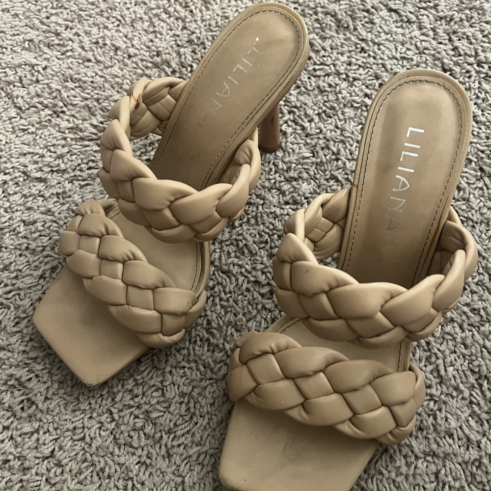 Liliana Tan Braided Heels Modern Sophistication